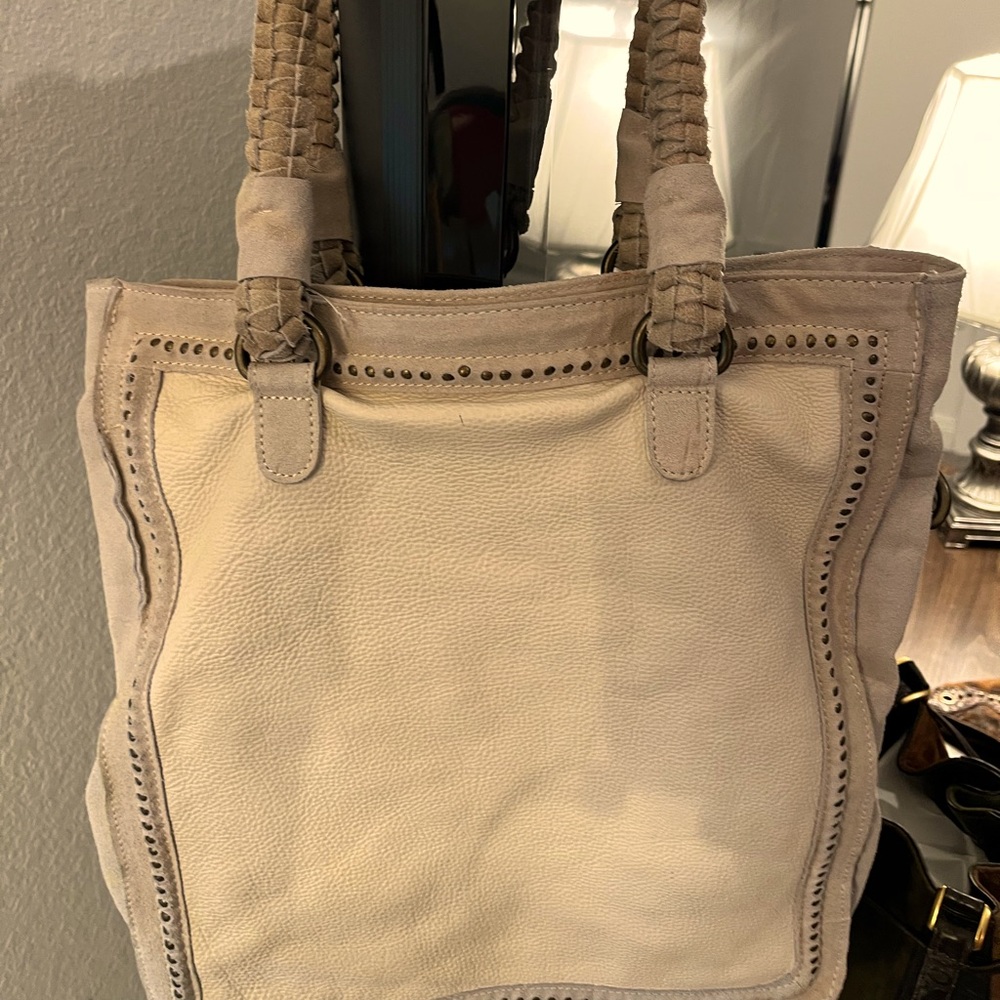 FREE PEOPLE TAN LEATHER SHOULDER BAG